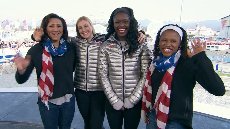 Silver and bronze medalists of the Olympic women's bobsledding event speak to TODAY.