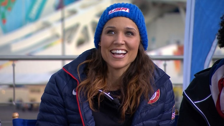 Lolo Jones on the TODAY set in Sochi on Thursday.