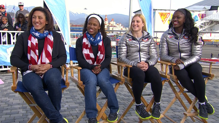 Members of the U.S. women's bobsled team