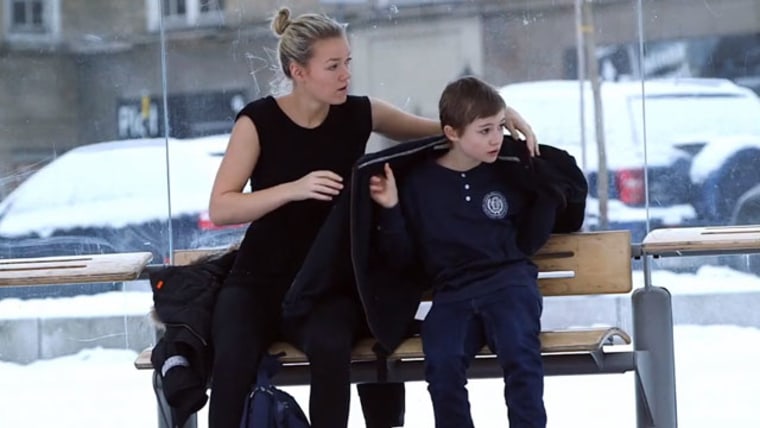 One woman gave the boy her sweatshirt, while asking where he was from and where he went to school.