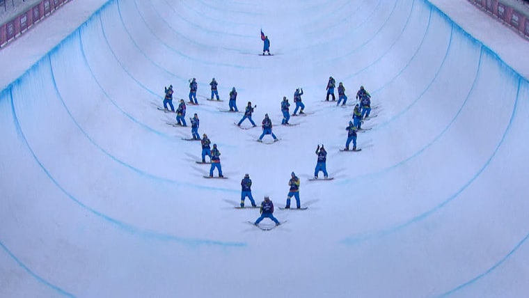 Skiers paid tribute to the late Sarah Burke on the ice Thursday.