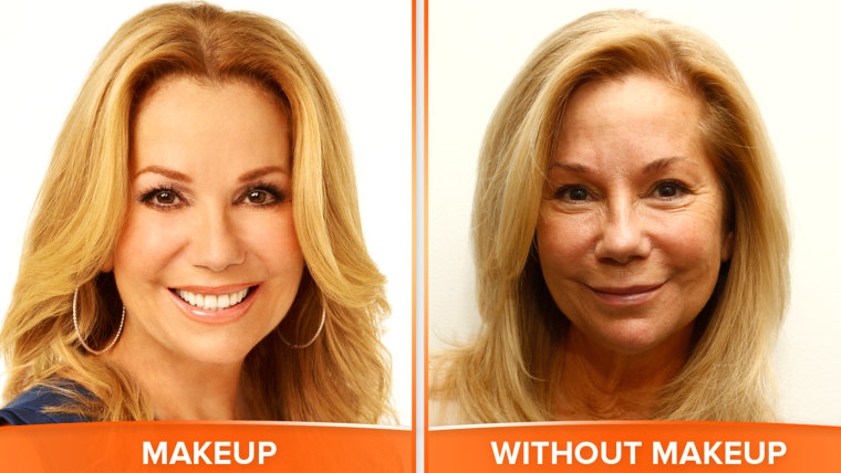 Kathie Lee with and without makeup.