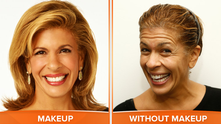 Hoda with and without makeup.