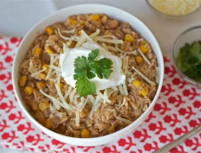 Crock Pot White Bean Chili with Chicken and Corn
