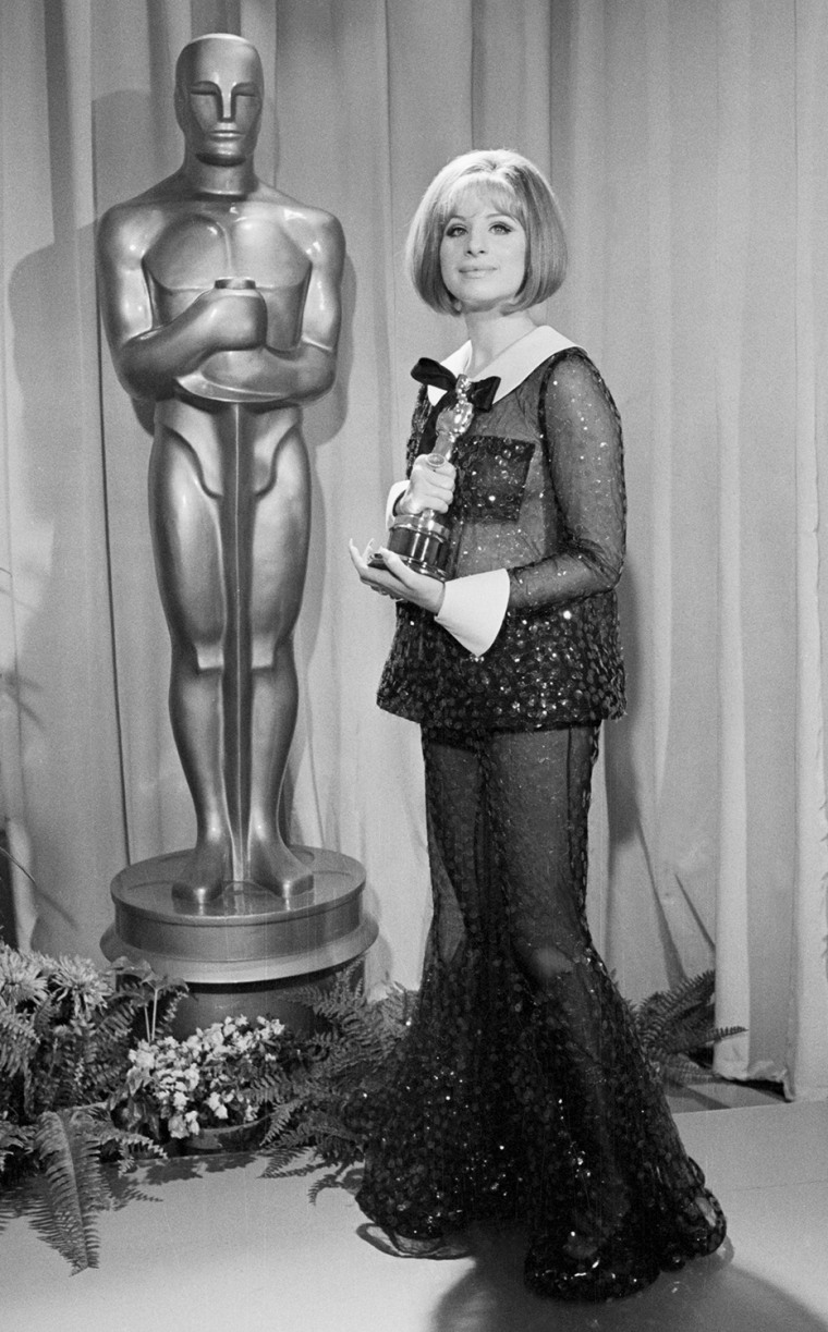 16 Apr 1969, Los Angeles, California, USA --- Barbra Streisand with the Oscar she won for Best Actress in Funny Girl. That same year (1969) Katharine ...