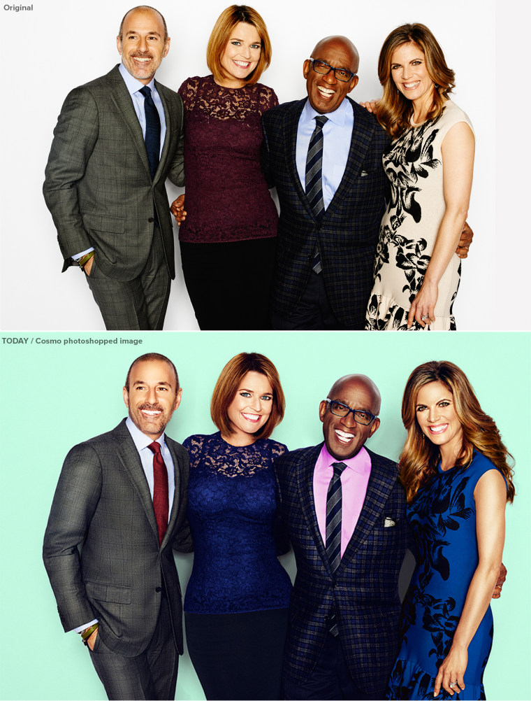 TODAY anchors before and after Photoshopping.
