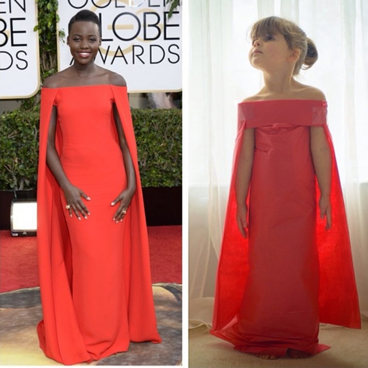 Among Mayhem’s favorites is the red dress actress Lupita Nyong'o wore at the Golden Globes, which took 10 minutes to make.