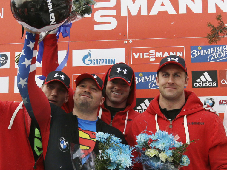 Steven Holcomb and his team are the gold medal favorites in the four-man bobsled event at the upcoming Winter Olympics in Sochi after winning gold at the 2010 Olympics in Vancouver.