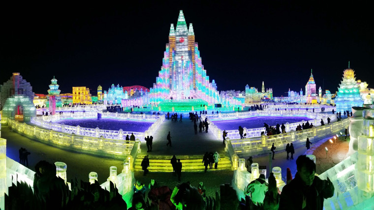 A general view of the Harbin International Ice and Snow Festival
