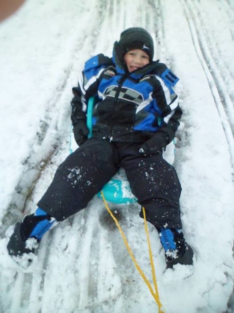 Sledding fun.