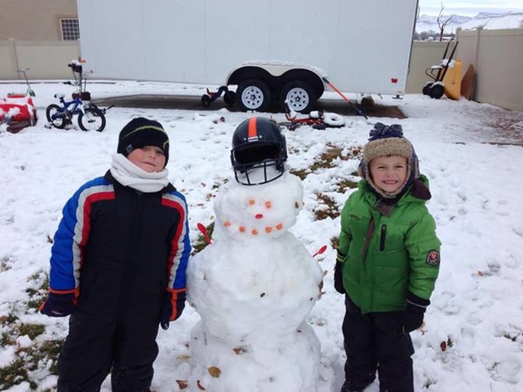 Broncos snowman.