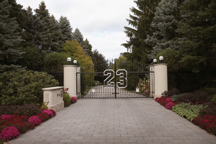 A gate with the number 23 controls access to the home of basketball legend Michael Jordan. After it failed to sell at auction, Jordan has listed it again.