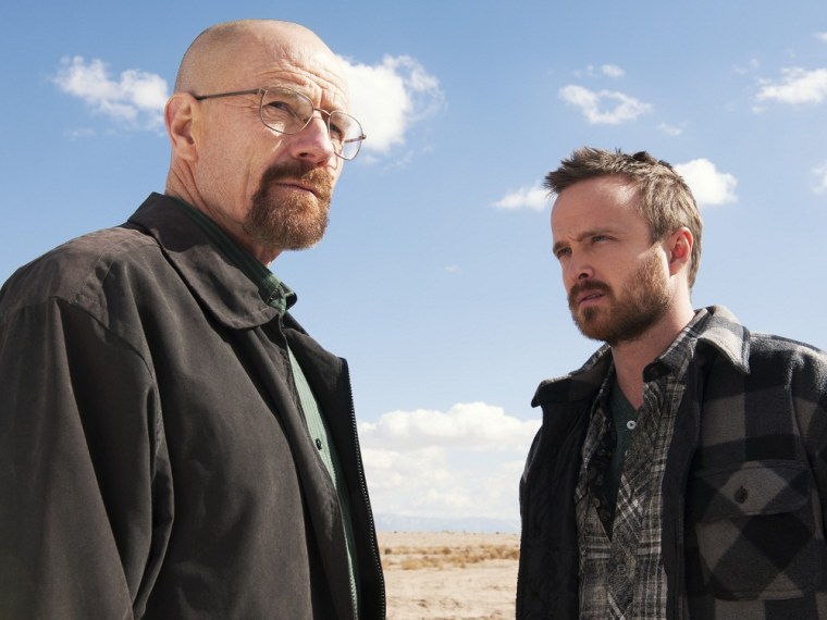 Image: Walter White (Bryan Cranston) and Jesse Pinkman (Aaron Paul) on \"Breaking Bad.\"