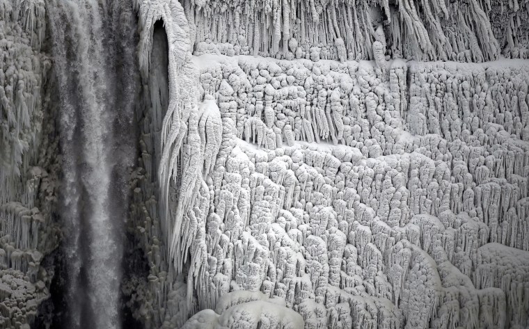The American Falls at the side of Niagara Falls is pictured in Ontario on Jan. 8.