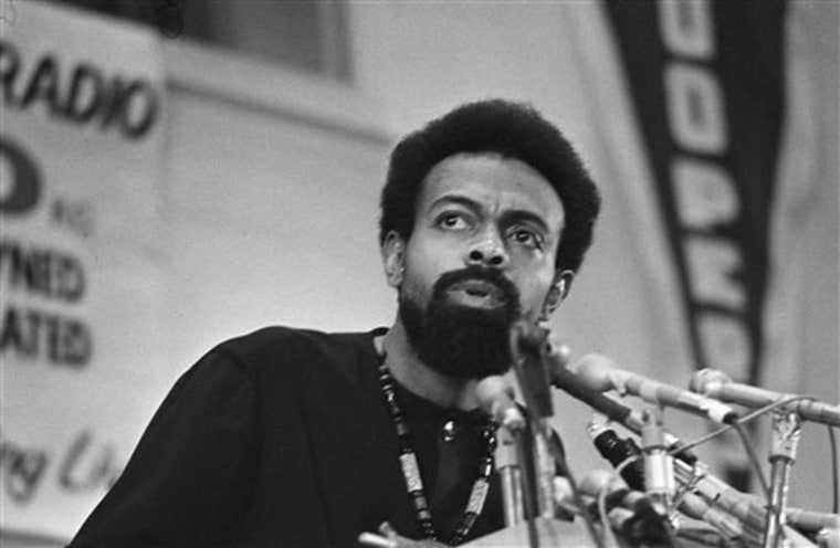 FILE - This March 12, 1972 file photo shows poet and social activist Amiri Baraka speaking during the Black Political Convention in Gary, Ind.  Baraka...