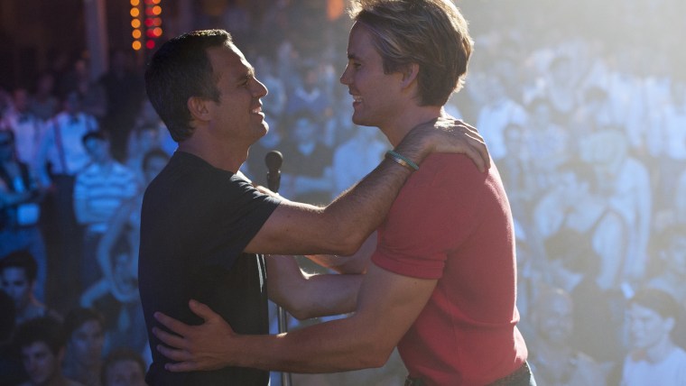 Mark Ruffalo and Taylor Kitsch in \"The Normal Heart\" which premieres in May on HBO.