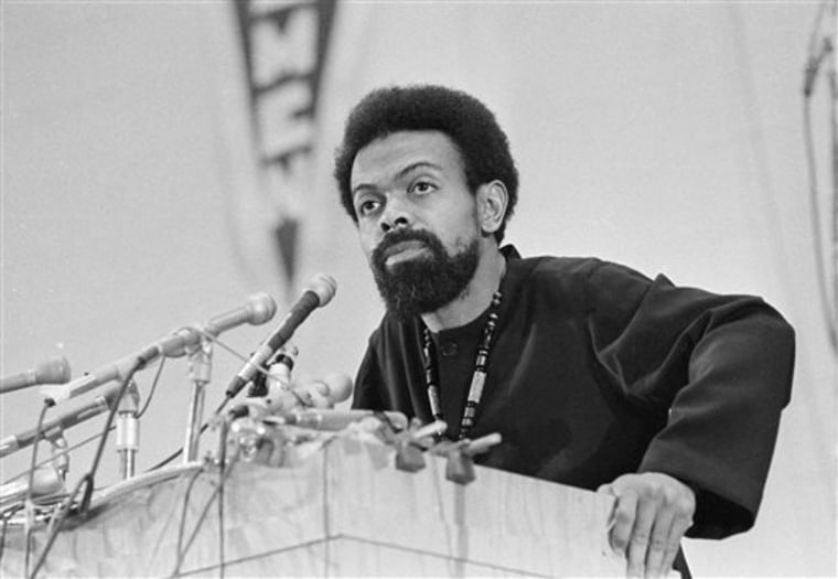 FILE - This March 12, 1972 file photo shows poet and social activist Amiri Baraka speaking during the Black Political Convention in Gary, Ind.  Baraka...