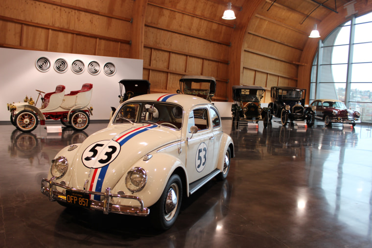 A father and his young son transformed this 1963 VW Beetle into a reproduction of Herbie the Love Bug, complete with racing stripes and numbers the same paint color – Volkswagen’s L-87 Pearl White – used to paint the cars used in the movies.