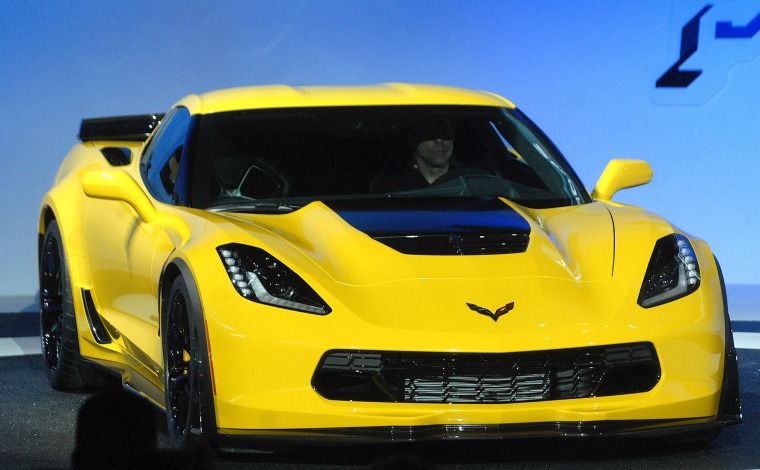 The Corvette Z06 is introduced at the media preview for 2014 North American International Auto Show at Cobo Hall on Jan. 13, 2014 in Detroit, Michigan.