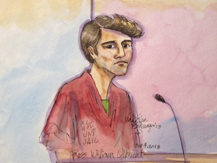Ross William Ulbricht is shown in a sketch during an October appearance in federal court in San Francisco.