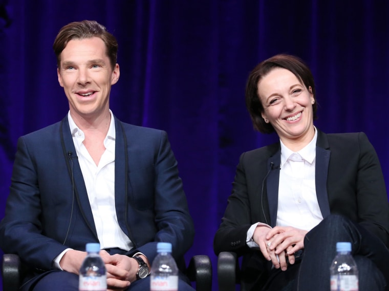 \"Sherlock\" actors Benedict Cumberbatch and Amanda Abbington participated in a press conference in Los Angeles on Monday.