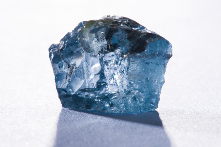 This handout picture released by the Petra Diamonds company website on Jan. 21, 2014 shows a 29.6 carat blue diamond, worth several million dollars, which was found in January 2014 in the Cullinan mine near Pretoria, South Africa.
