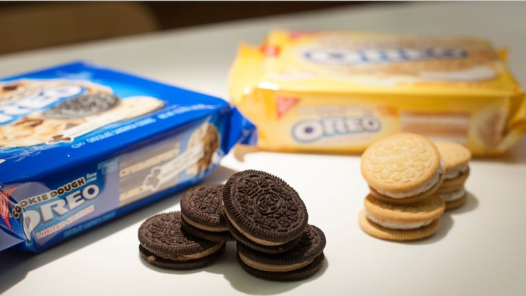 Cookie dough and marshmallow crispy Oreos