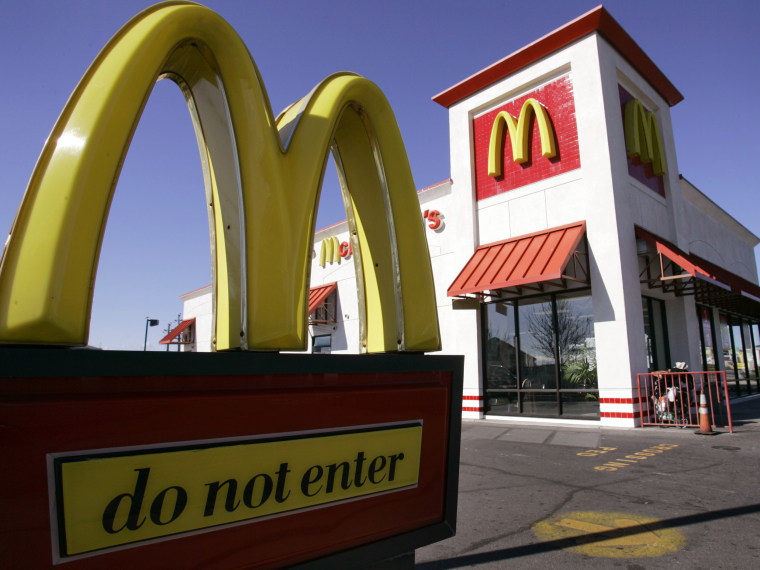 ** FILE ** In this Jan. 26, 2009 file photo, a McDonald's restaurant in El Cerrito, Calif. is seen. Cash-strapped consumers kept buying McDonald's bu...