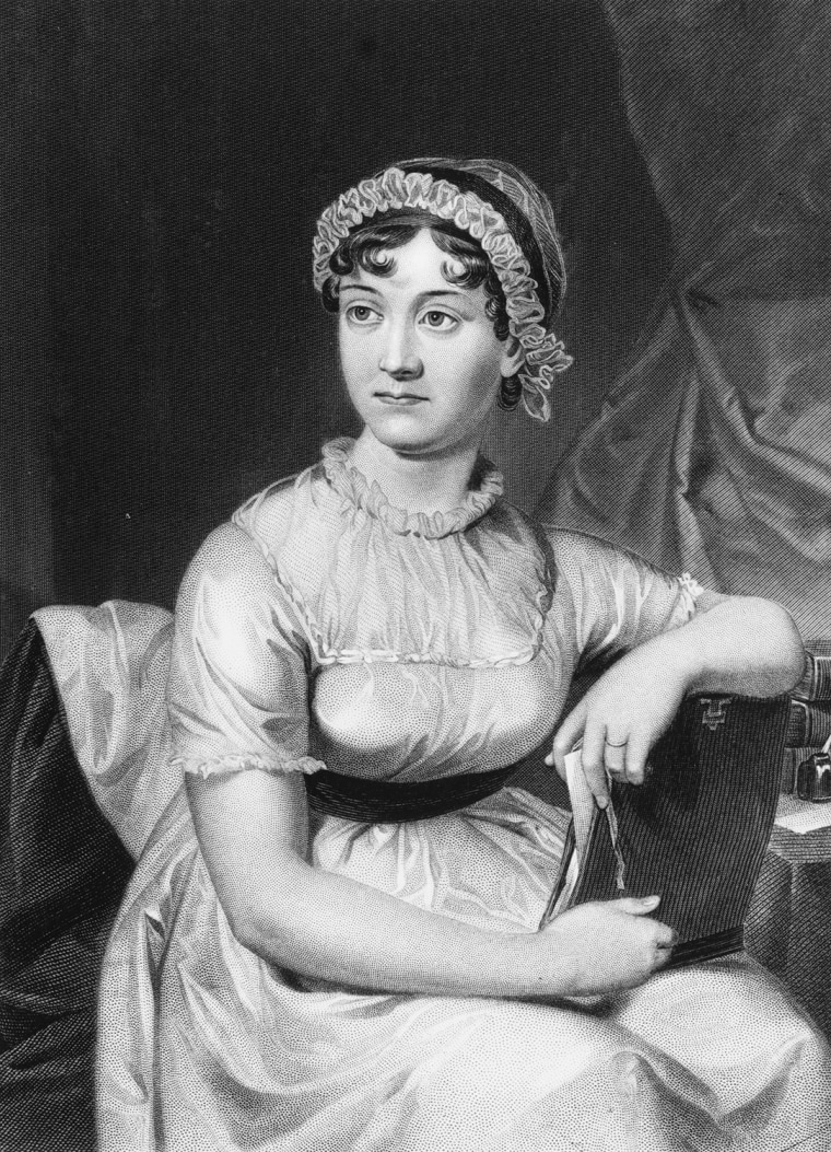 English novelist Jane Austen from an original family portrait.   (Photo by Hulton Archive/Getty Images)