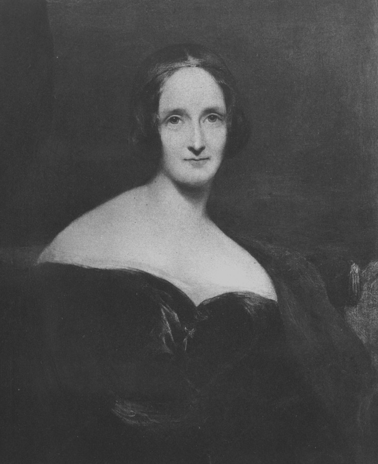 circa 1830:  Mary Wollstonecraft Shelley (1797 - 1851) the English novelist and second wife of Percy Bysshe Shelley, famous for her novel Frankenstein...