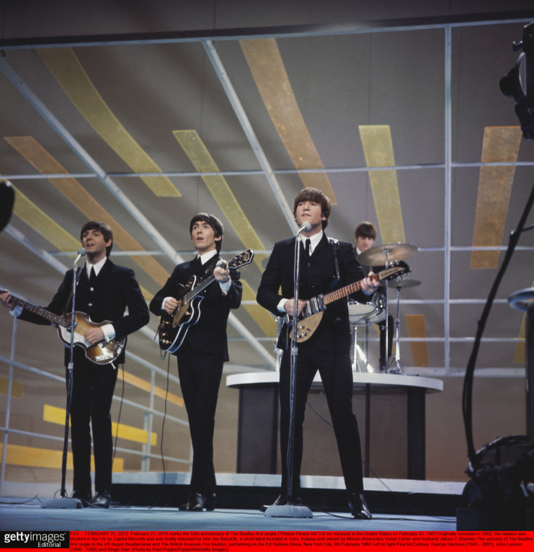FILE â€“ FEBRUARY 21, 2013: February 25, 2013 marks the 50th anniversary of The Beatles first single (â€œPlease Please Meâ€�) to be released in the U...