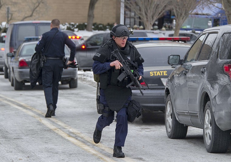 Maryland State Police patrol a mall in Columbia, Md., after a fatal shooting Saturday.