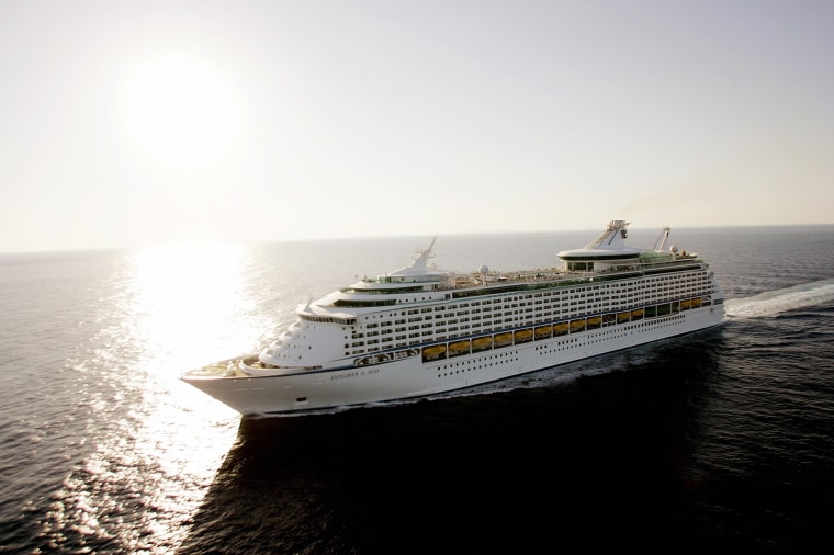 MIAMI, UNITED STATES: The Royal Caribbean Explorer of the Seas cruise ship heads south-east from Miami off the coast of South Florida 24 April 2005. ...