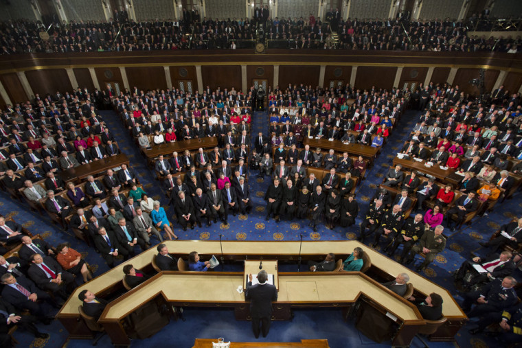 President Barack Obama delivers his fourth State of the Union address to a joint session of Congress on Feb. 12, 2013.