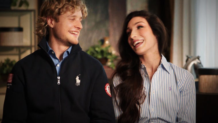 Ice dancing duo Charlie White and Meryl Davis said that unlike most Olympic moms, theirs have gone to \"every competition.\"