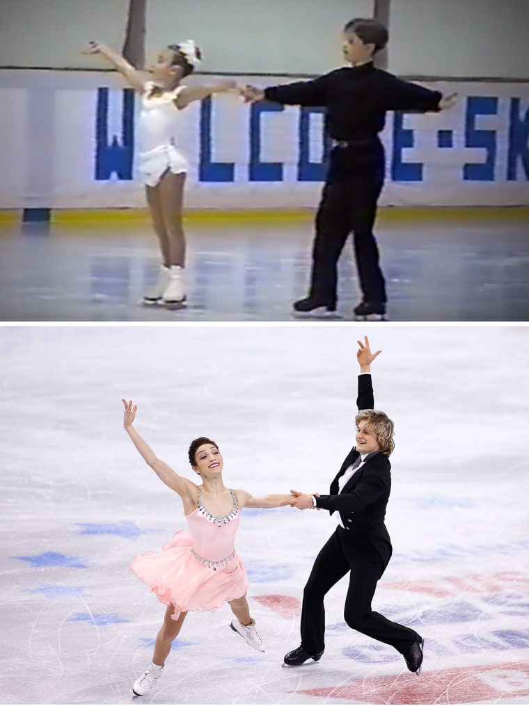 Then and now: Charlie and Meryl have skated together since they were 8 years old.  

BOSTON, MA - JANUARY 10:  Meryl Davis and Charlie White skate in the short dance program during the 2014 Prudential U.S. Figure Skating Champ...