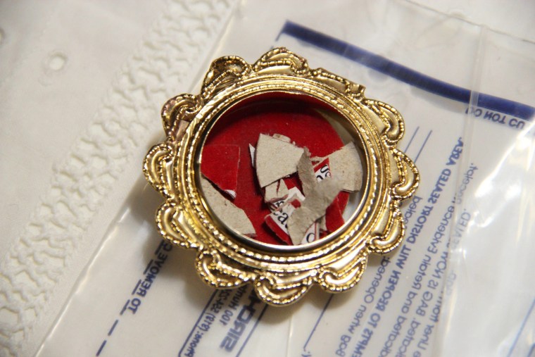 Parts of the relic of Pope John Paul II are displayed in Rome after being recovered by police on Friday.