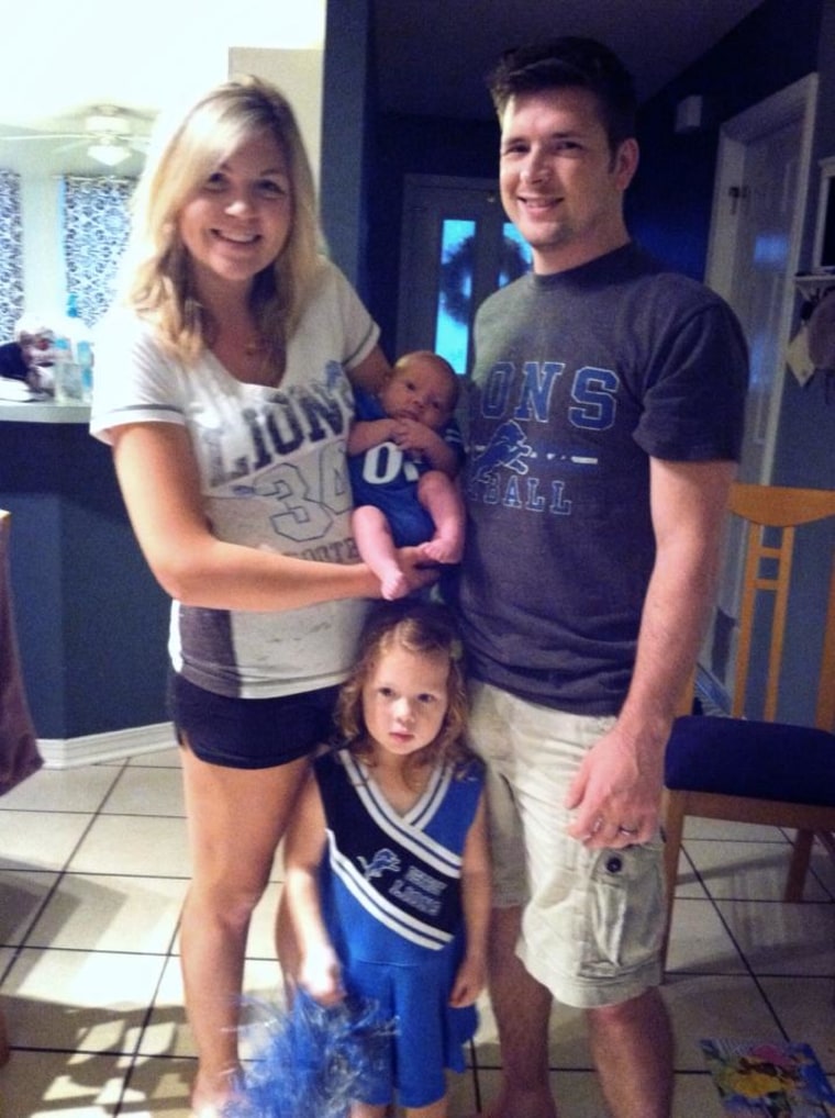 Our poor Lions! Celebrating game day after we brought my son home from the NICU!