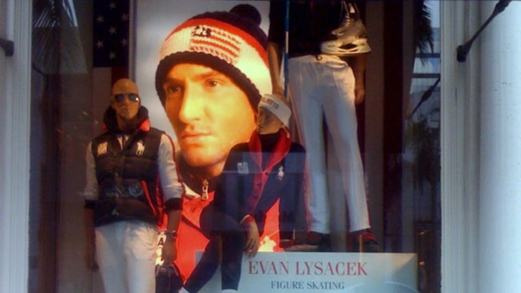 Evan Lysacek's first ad display