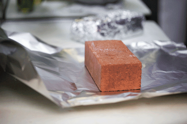 GIF: Foil wrapped brick