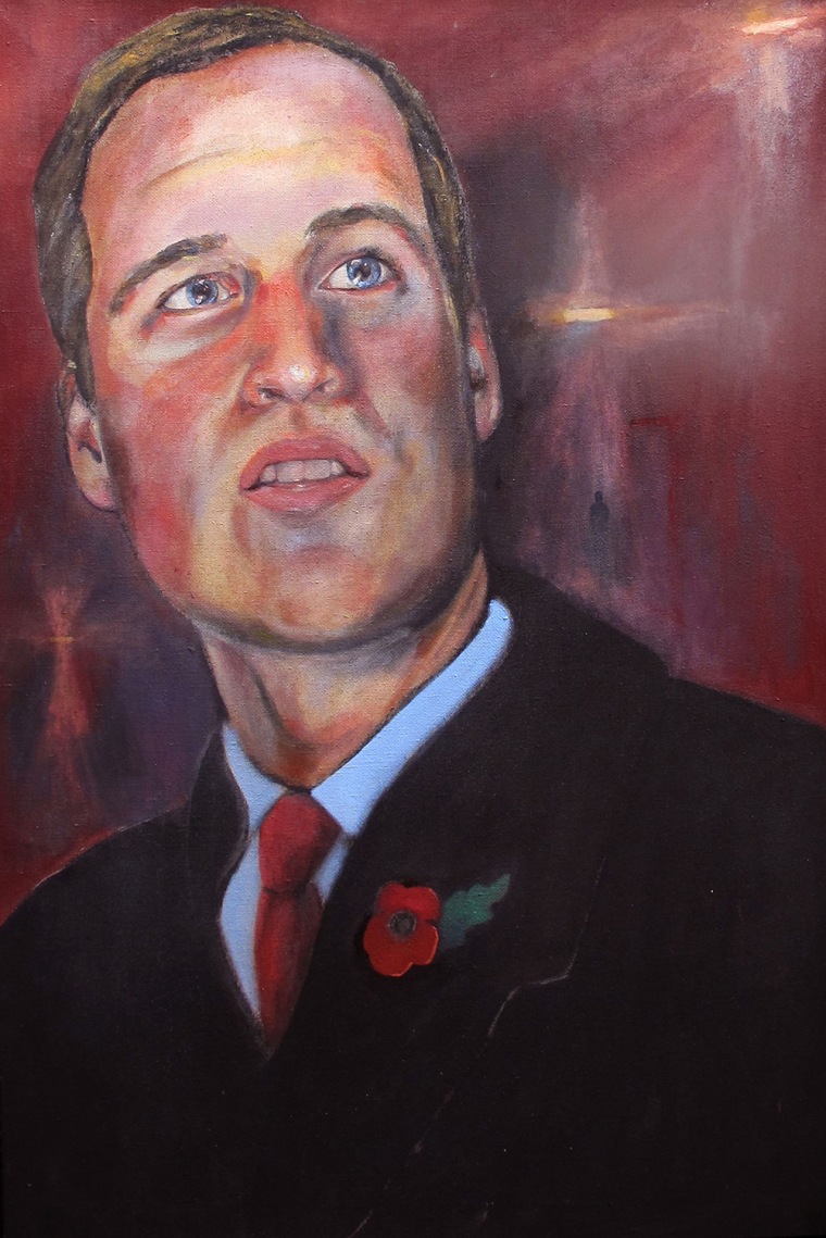 Undated handout photo issued by The Wales Office of a new portrait of the Duke of Cambridge painted by Dan Llywelyn...
