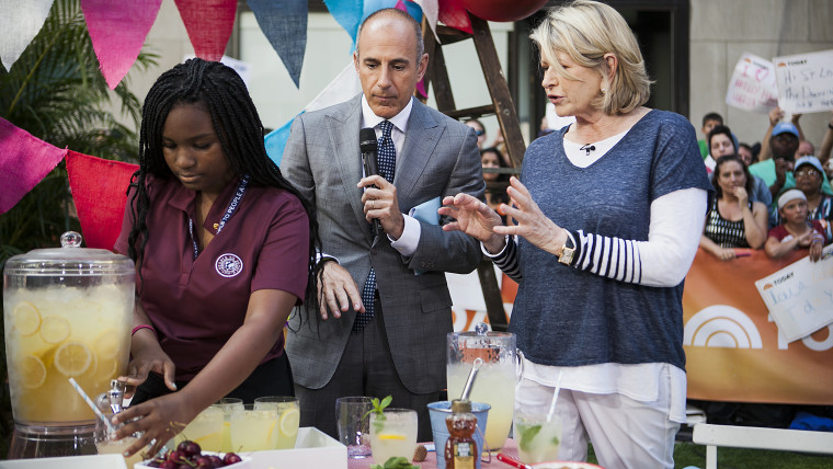 Martha Stewart and Matt Lauer cook Fourth of July meals on the TODAY show in New York, on July 3, 2014.