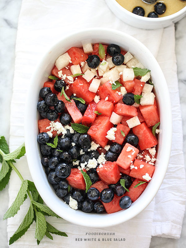 Red, white and blue fruit salad