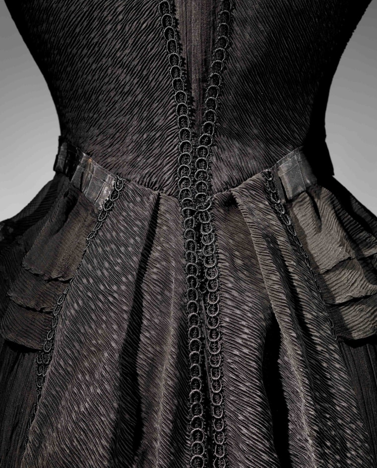 Mourning Dress (Detail), 1902-1904
Black silk crape, black chiffon, black taffeta
The Metropolitan Museum of Art, Gift of The New York Historical Soci...