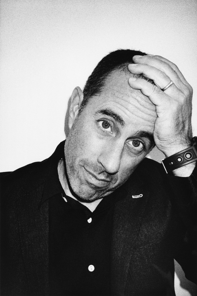 Comedian Jerry Seinfeld models a look from the Rag & Bone Spring/Summer 2015 menswear collection.