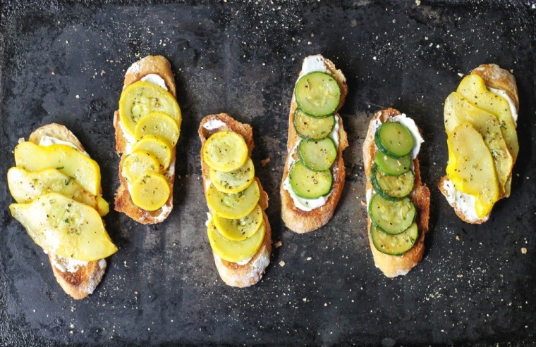 Summer squash crostini