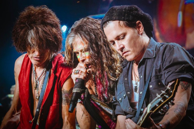 Aerosmith members and Johnny Depp