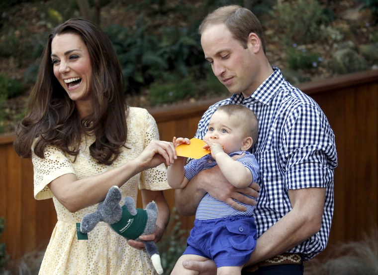 Prince George eating something