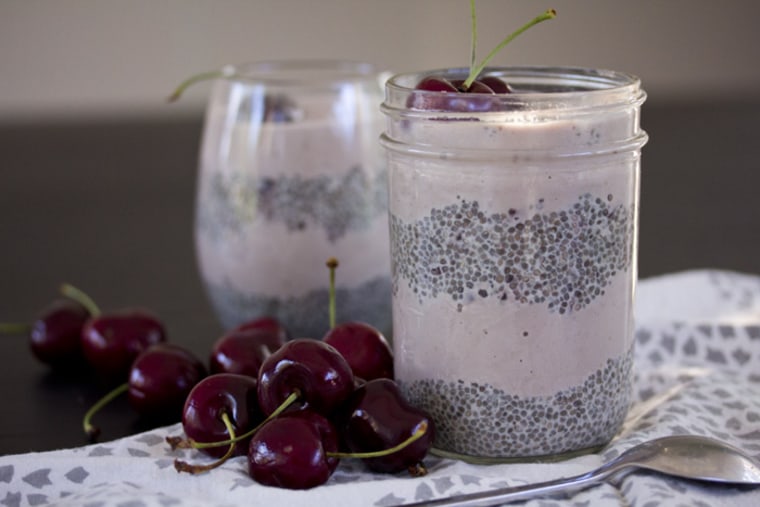 Cherry and chia seed parfait