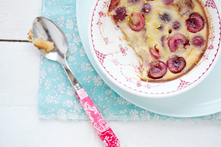 Cherry-cardamom custard